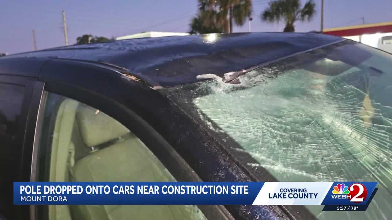 Pole falls on cars near Lake County roundabout work — WESH 2 Orlando, New Braunfels Community news