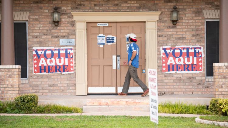 New Braunfels residents casting ballots during early voting